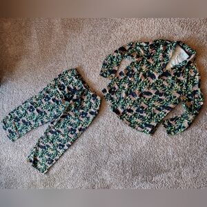 Derek Heart Women's Tiger Jungle Print Pajamas Large